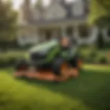 Lush Green Lawn Being Maneuvered by Zero Turn Mower