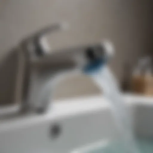 Sleek Design of Zero Water Faucet Filter Close-up of Zero Water Faucet Filter showcasing its sleek design.